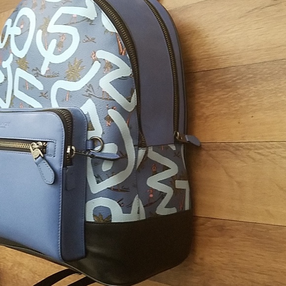 Coach Keith Haring West Backpack Blue Hula Print - Picture 3 of 8